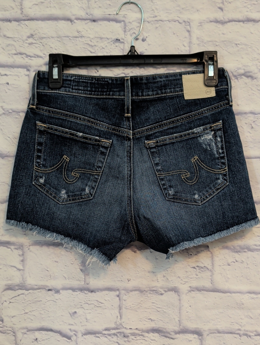 AG "The Bryn" Ex-boyfriend Cutoffs Dark Wash Denim Shorts - Size 24 - Picture 4 of 6
